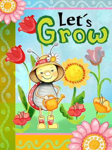 Lets Grow Black Ornate Wood Framed Art Print with Double Matting by Wade, Valarie