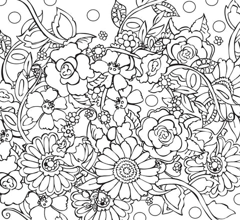 Floral Confusion Black Modern Wood Framed Art Print by Wade, Valarie