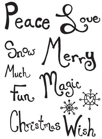 Holiday Phrases White Modern Wood Framed Art Print with Double Matting by Wade, Valarie