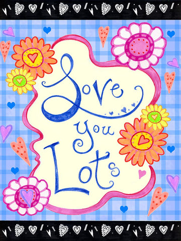 Love You Lots White Modern Wood Framed Art Print with Double Matting by Wade, Valarie