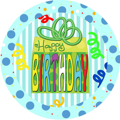 Birthday Plate Black Modern Wood Framed Art Print by Wade, Valarie