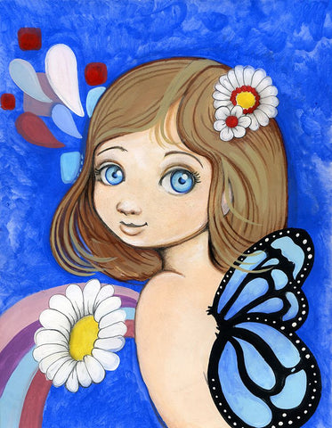 Indigo Spectrum Black Ornate Wood Framed Art Print with Double Matting by Wade, Valarie