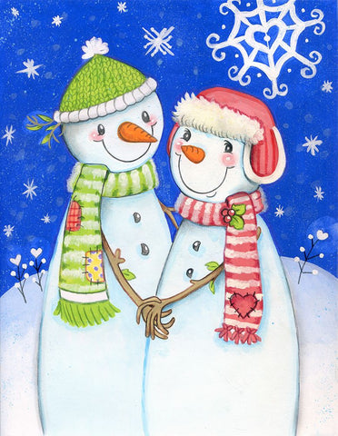 Snow Much Love White Modern Wood Framed Art Print with Double Matting by Wade, Valarie