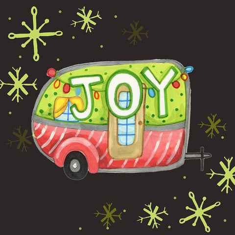 Joy Trailer Black Modern Wood Framed Art Print by Wade, Valarie