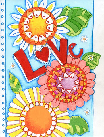 Love Blossom Black Modern Wood Framed Art Print by Wade, Valarie