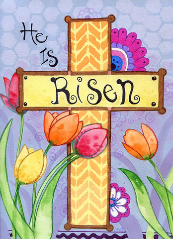 He Is Risen White Modern Wood Framed Art Print with Double Matting by Wade, Valarie