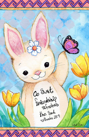 Sweet Friendship Black Ornate Wood Framed Art Print with Double Matting by Wade, Valarie