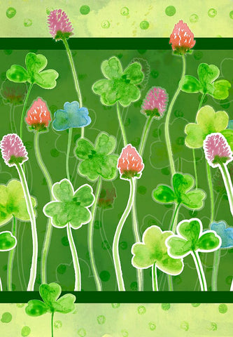 Clover Black Modern Wood Framed Art Print by Wade, Valarie