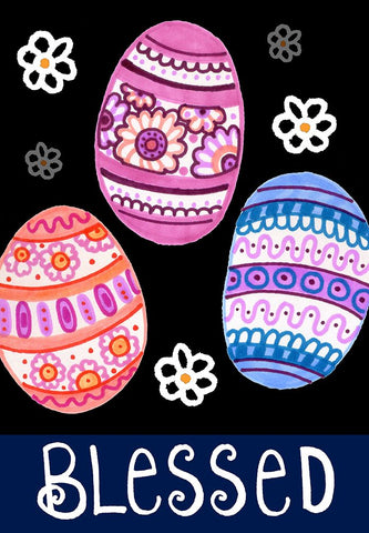 Blessed Easter Black Ornate Wood Framed Art Print with Double Matting by Wade, Valarie