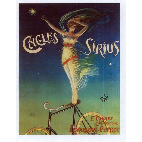 Sirius Cycles Gold Ornate Wood Framed Art Print with Double Matting by Vintage Apple Collection