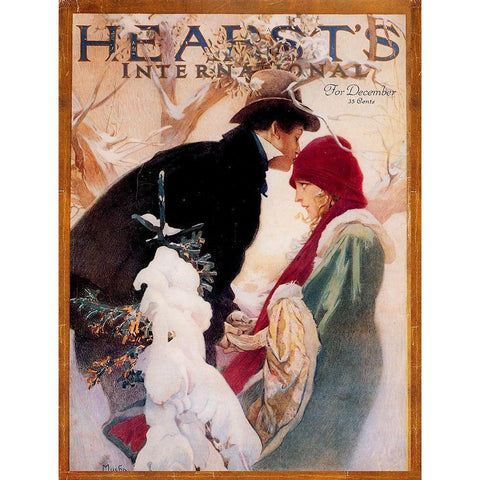 Mucha Hearst Gold Ornate Wood Framed Art Print with Double Matting by Vintage Apple Collection
