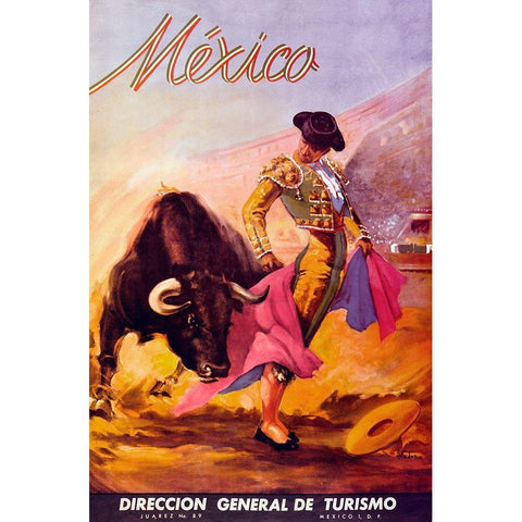 Turismo Mexico I Gold Ornate Wood Framed Art Print with Double Matting by Vintage Apple Collection