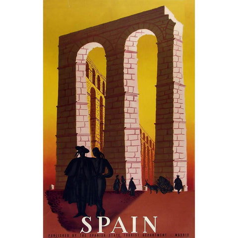 Spain Arch White Modern Wood Framed Art Print by Vintage Apple Collection