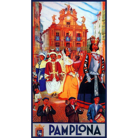 Pamplona XI Gold Ornate Wood Framed Art Print with Double Matting by Vintage Apple Collection