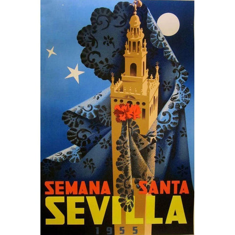 Semana Santa Sevilla IV Gold Ornate Wood Framed Art Print with Double Matting by Vintage Apple Collection