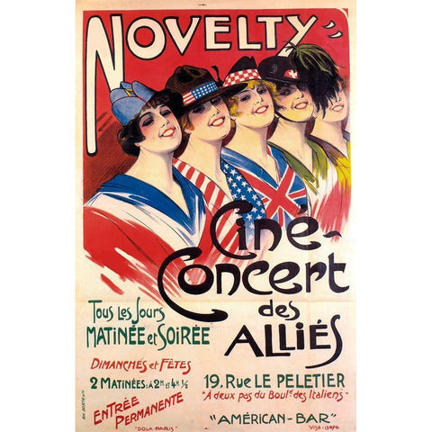 allies concert Black Modern Wood Framed Art Print by Vintage Apple Collection