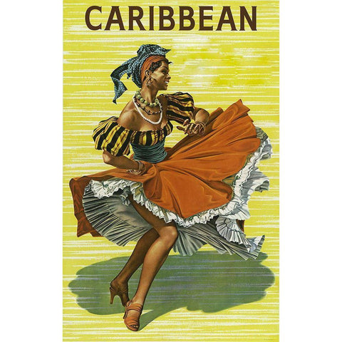 carribean (2) Black Modern Wood Framed Art Print with Double Matting by Vintage Apple Collection