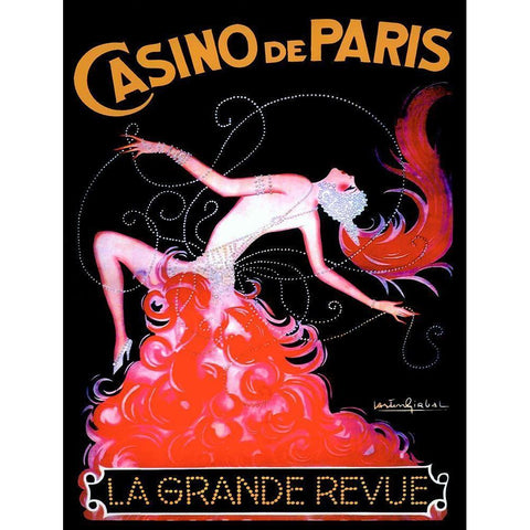 Casino de Paris Gold Ornate Wood Framed Art Print with Double Matting by Vintage Apple Collection