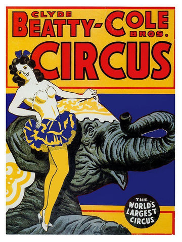 Beatty Circus Black Ornate Wood Framed Art Print with Double Matting by Vintage Apple Collection