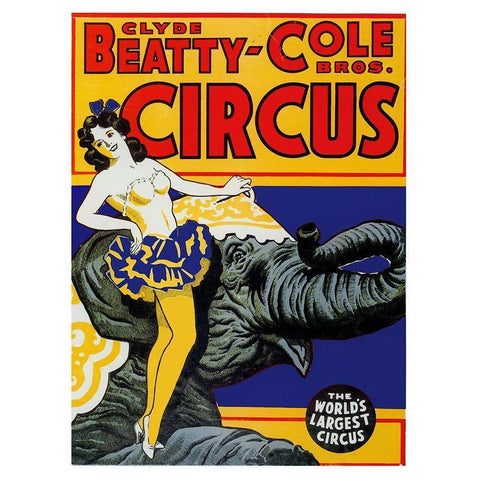 Beatty Circus White Modern Wood Framed Art Print by Vintage Apple Collection