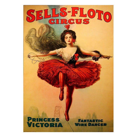 Sells-Floto Circus Black Modern Wood Framed Art Print with Double Matting by Vintage Apple Collection