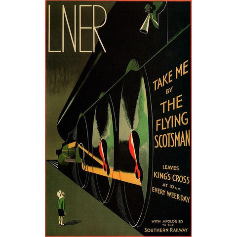 flying scotsman Black Modern Wood Framed Art Print by Vintage Apple Collection