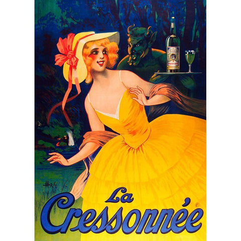 Le Cressonnee Gold Ornate Wood Framed Art Print with Double Matting by Vintage Apple Collection