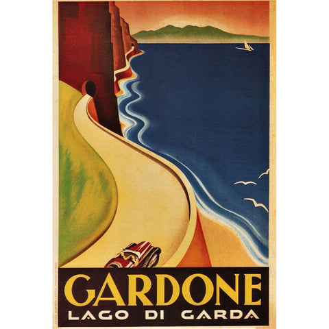 Gardone White Modern Wood Framed Art Print by Vintage Apple Collection