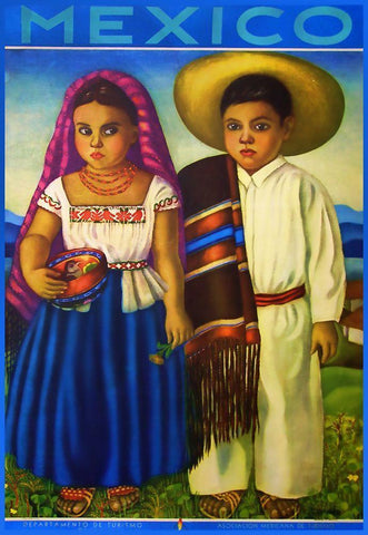 Botero Mexico Black Ornate Wood Framed Art Print with Double Matting by Vintage Apple Collection