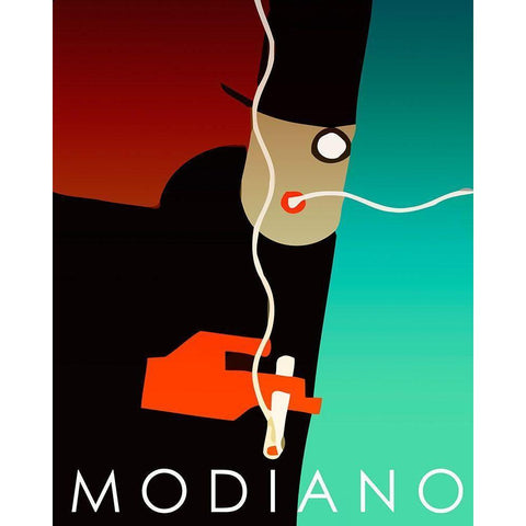 Modiano Cig Black Modern Wood Framed Art Print with Double Matting by Vintage Apple Collection