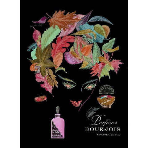 Parfums Bourjois Black Modern Wood Framed Art Print with Double Matting by Vintage Apple Collection