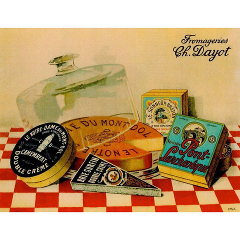 Vintage Cheese - Fromage Black Modern Wood Framed Art Print by Vintage Apple Collection