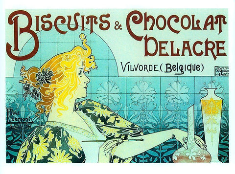 Chocolate Biscuits Black Ornate Wood Framed Art Print with Double Matting by Vintage Apple Collection