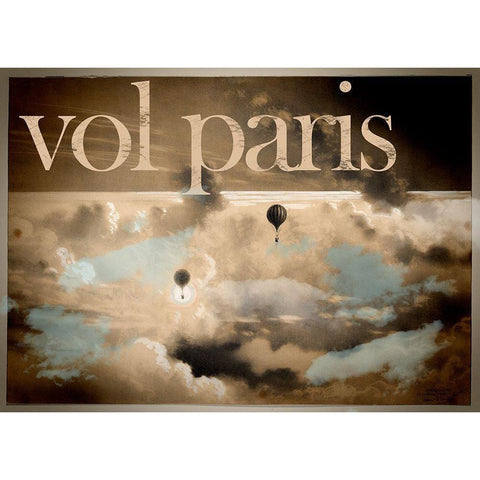 Vol Paris Black Modern Wood Framed Art Print with Double Matting by Vintage Apple Collection