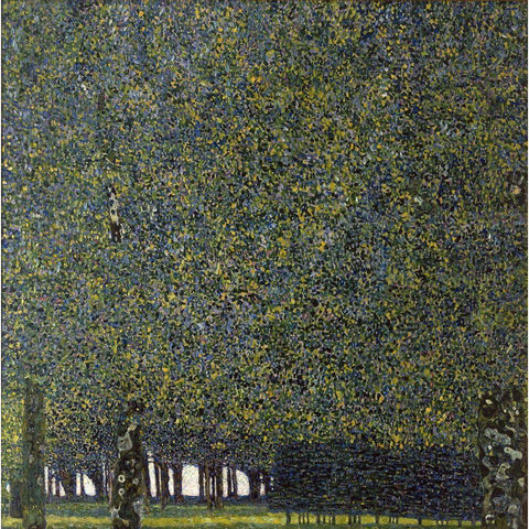 Klimt-The Park White Modern Wood Framed Art Print by Vintage Apple Collection