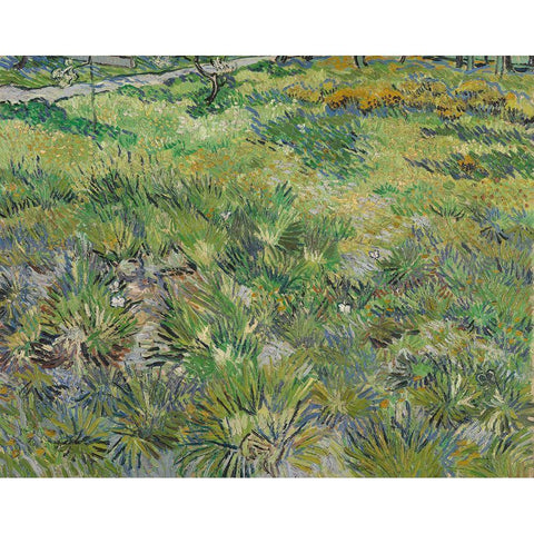 Van Gogh-Long Grass With Butterflies Black Modern Wood Framed Art Print with Double Matting by Vintage Apple Collection