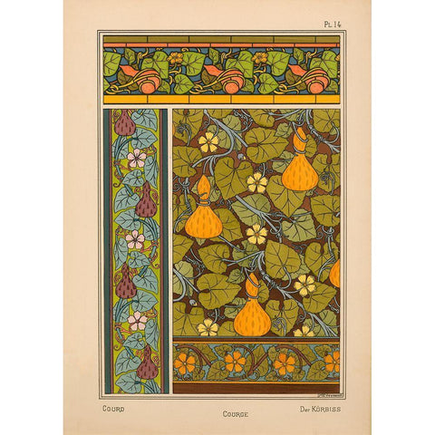 Plate 14 - Courd Gold Ornate Wood Framed Art Print with Double Matting by Vintage Apple Collection