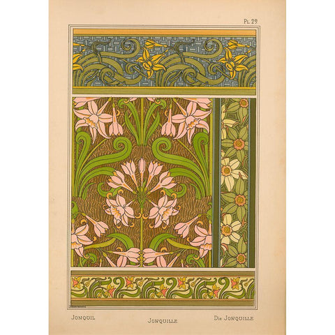 Plate 29 - Jonquil Gold Ornate Wood Framed Art Print with Double Matting by Vintage Apple Collection