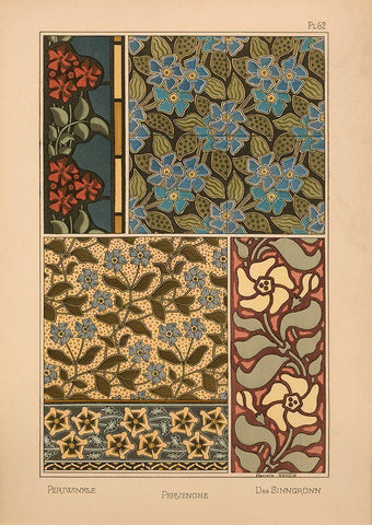 Plate 62 - Periwinkle White Modern Wood Framed Art Print with Double Matting by Vintage Apple Collection