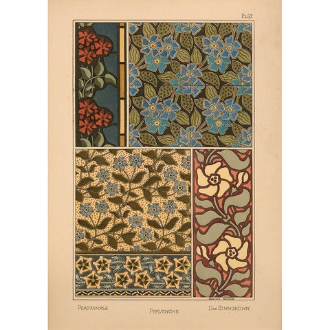 Plate 62 - Periwinkle Gold Ornate Wood Framed Art Print with Double Matting by Vintage Apple Collection