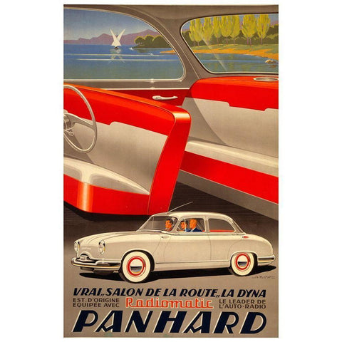 Panhard Auto White Modern Wood Framed Art Print by Vintage Apple Collection