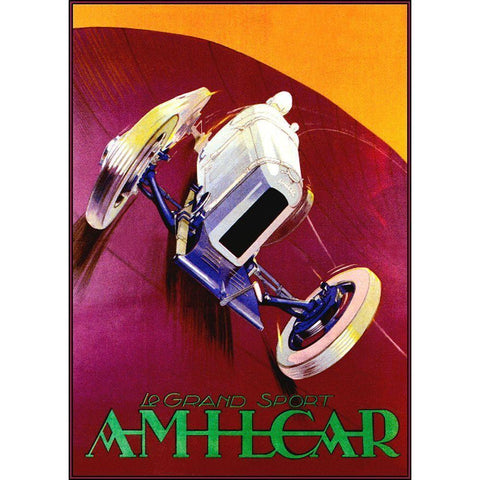 Amilcar White Modern Wood Framed Art Print by Vintage Apple Collection