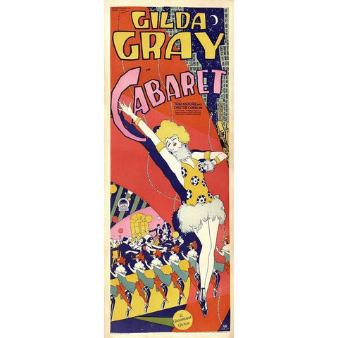 Gilda Gray Cabaret White Modern Wood Framed Art Print by Vintage Apple Collection