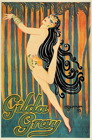 Gilda Good Black Ornate Wood Framed Art Print with Double Matting by Vintage Apple Collection