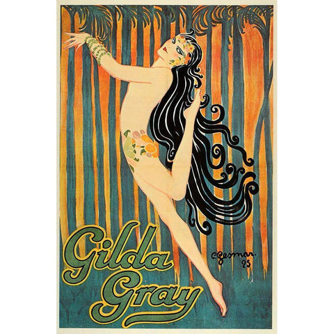 Gilda Good Black Modern Wood Framed Art Print by Vintage Apple Collection