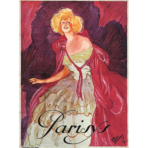 Parisys White Modern Wood Framed Art Print by Vintage Apple Collection