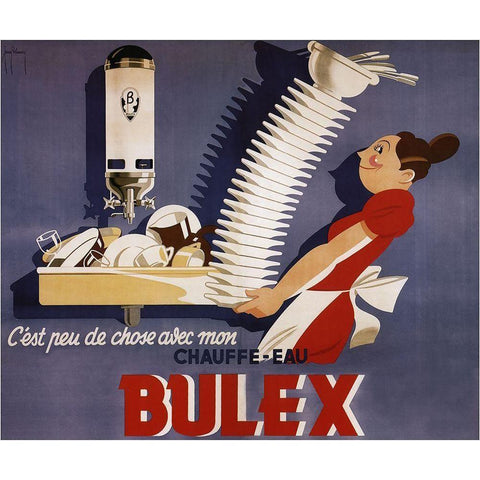 Bulex Water Heater Belgium White Modern Wood Framed Art Print by Vintage Apple Collection