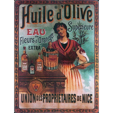 Huile D Olive Black Modern Wood Framed Art Print with Double Matting by Vintage Apple Collection