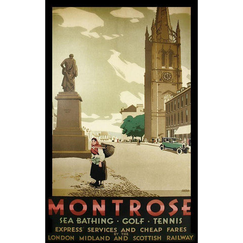 Montrose Gold Ornate Wood Framed Art Print with Double Matting by Vintage Apple Collection