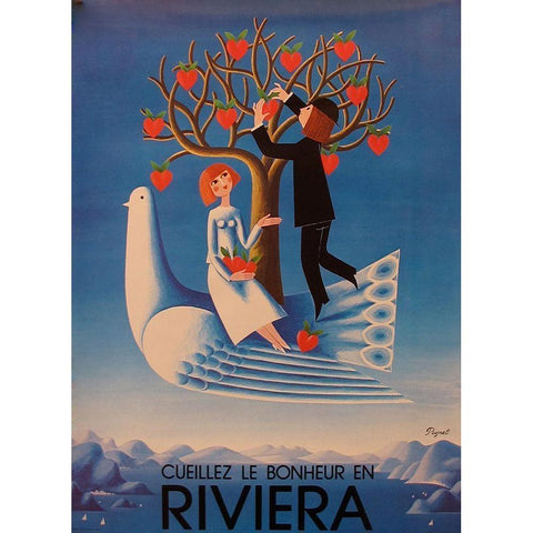 Riviera White Modern Wood Framed Art Print by Vintage Apple Collection